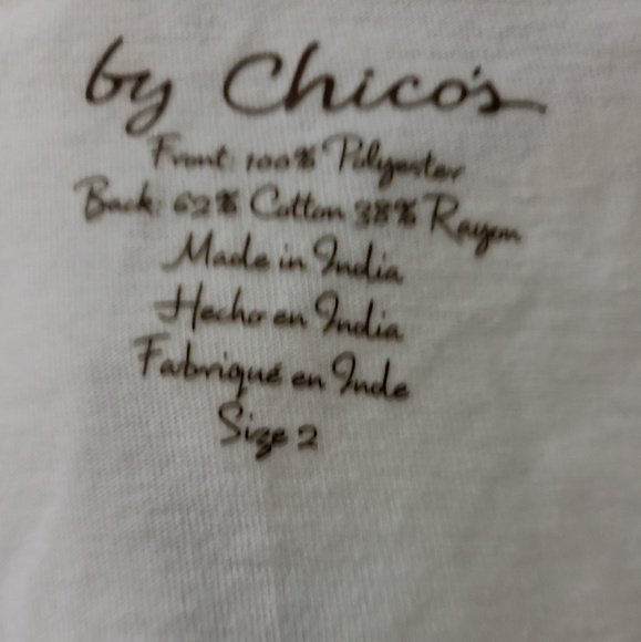 Chico's White with Gold Seed Beading Top - Picture 3 of 5